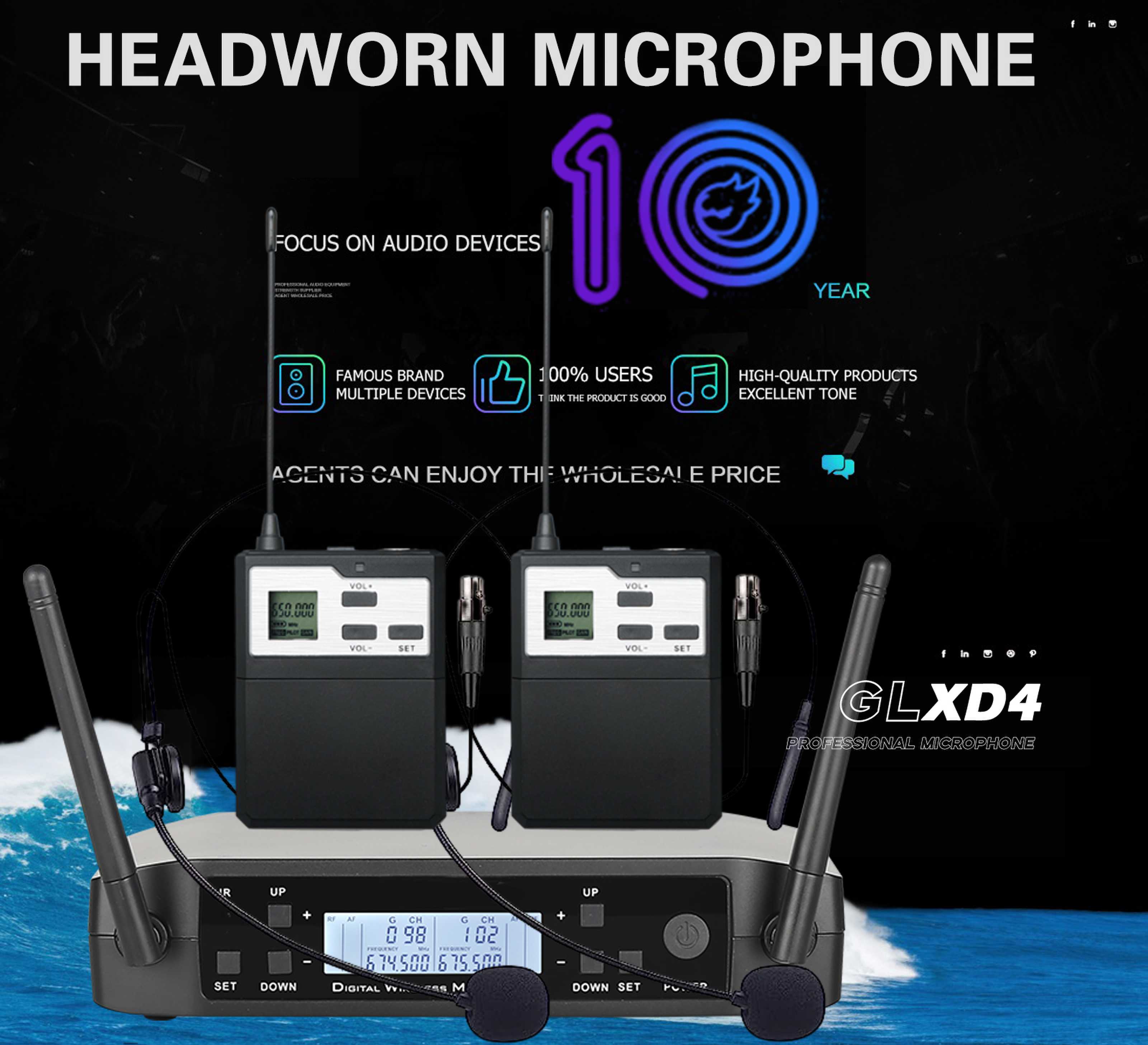 ไมโครโฟนไร้สาย UHF แบบคาดศีรษะ - Shure Mic Sm58 บทวิจารณ์และราคา